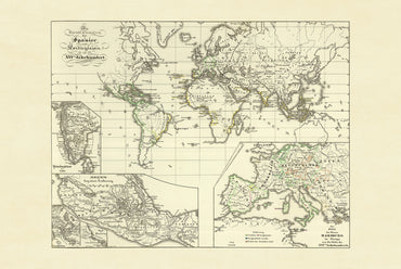 1854 Spaans & Portugees Koloniaal Rijk Kaart - Vintage Historische Atlas Print