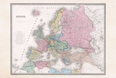 Europa 1862 - Historische Kaart tijdens het Tijdperk van Nationalisme