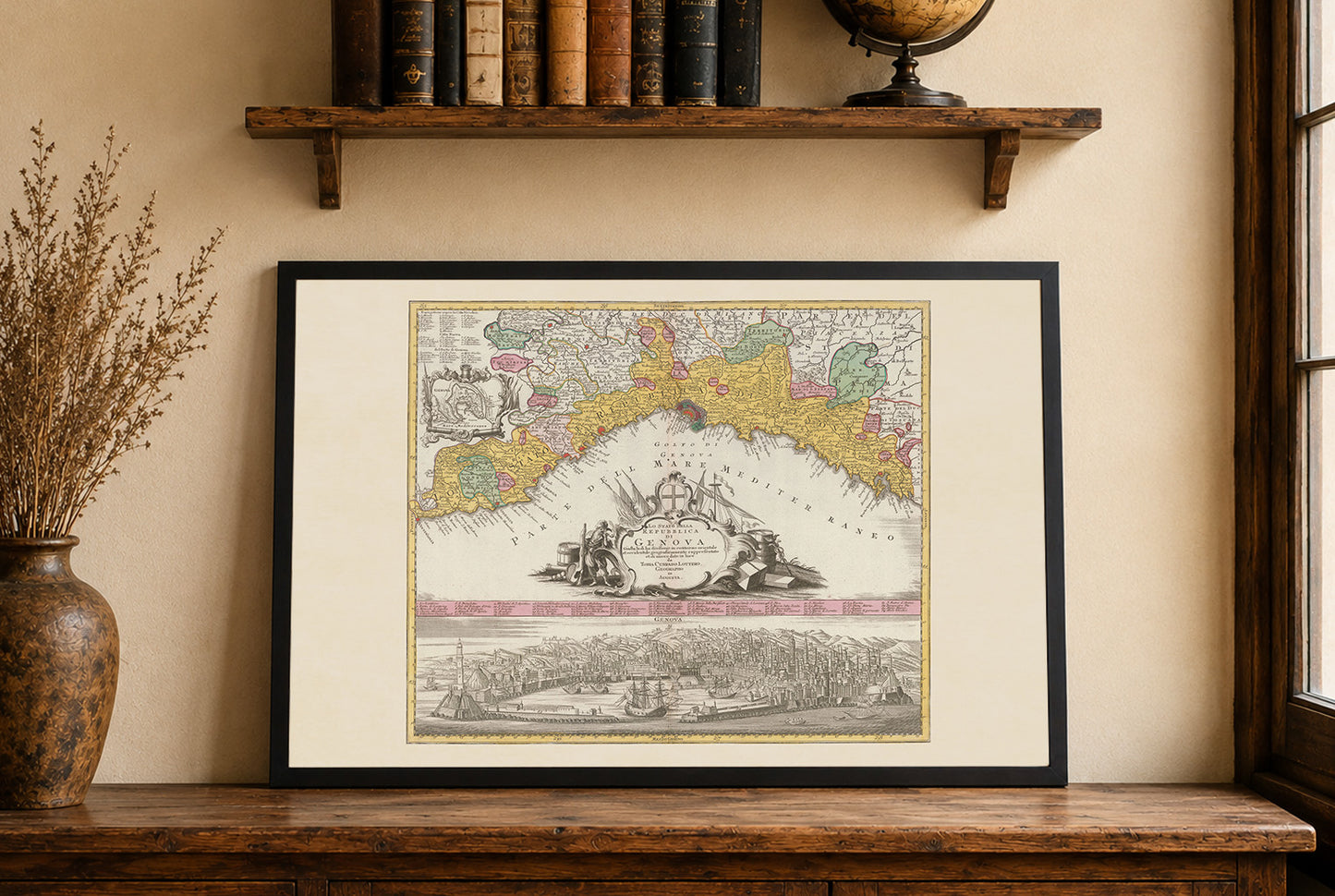 Genua Stadskaart Poster (1777) - Vintage Panorama & Historisch Italië Muurkunst