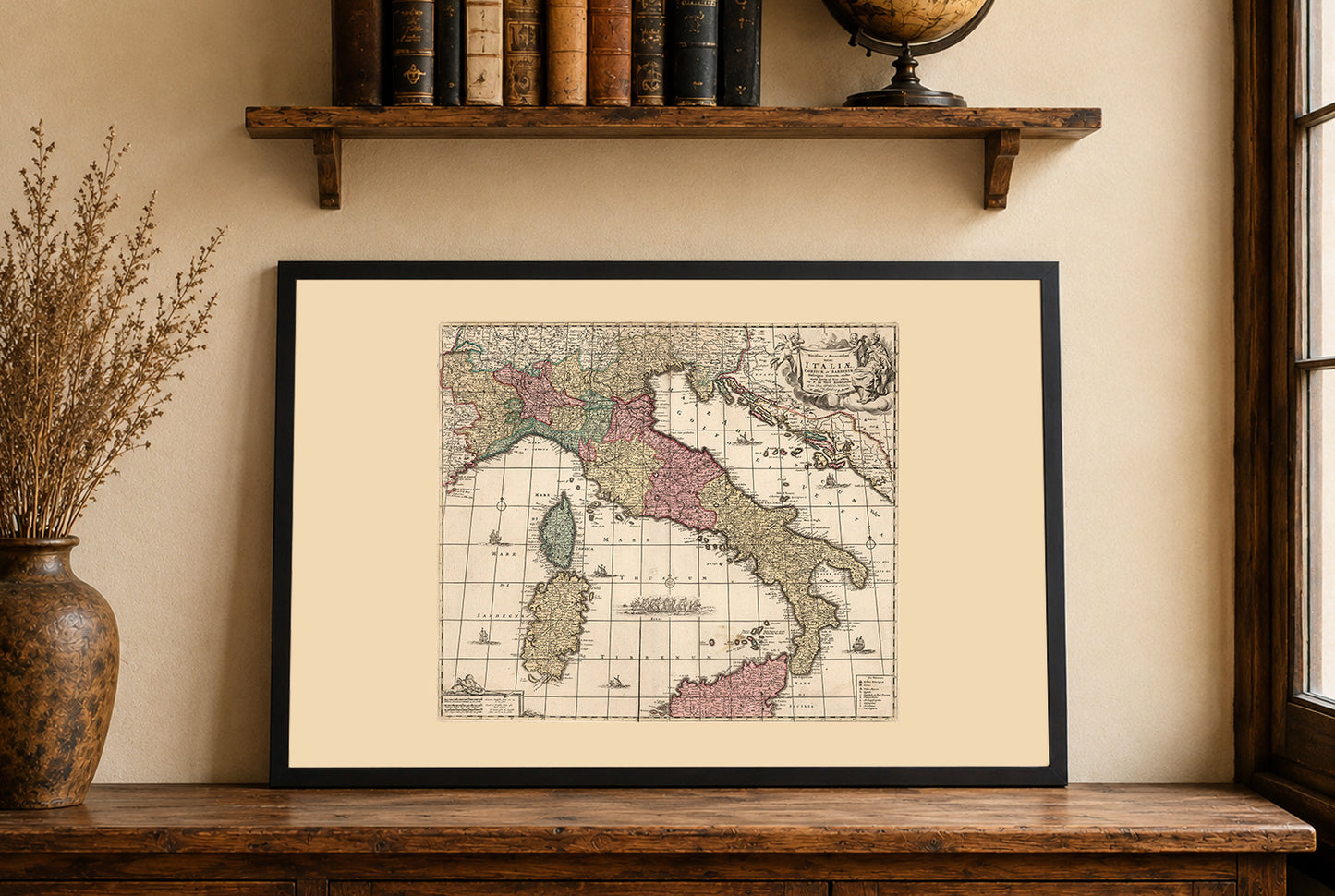 Italiaans Schiereiland 1740 - Kaart van de Italiaanse Staten voor de Eenwording