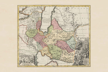 Persia Map Poster - Antique Map of the Persian Empire & Iran, 18th Century Wall Art