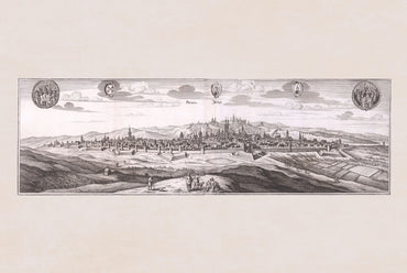 Praag Stad Poster (1650) - Vintage Praag Gravure Muurkunst