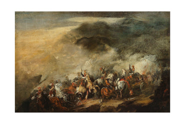 De Slag bij Somosierra 1837 - Piotr Michałowski - Historische schilderijposter over de Poolse cavalerieaanval en de Napoleontische oorlogen