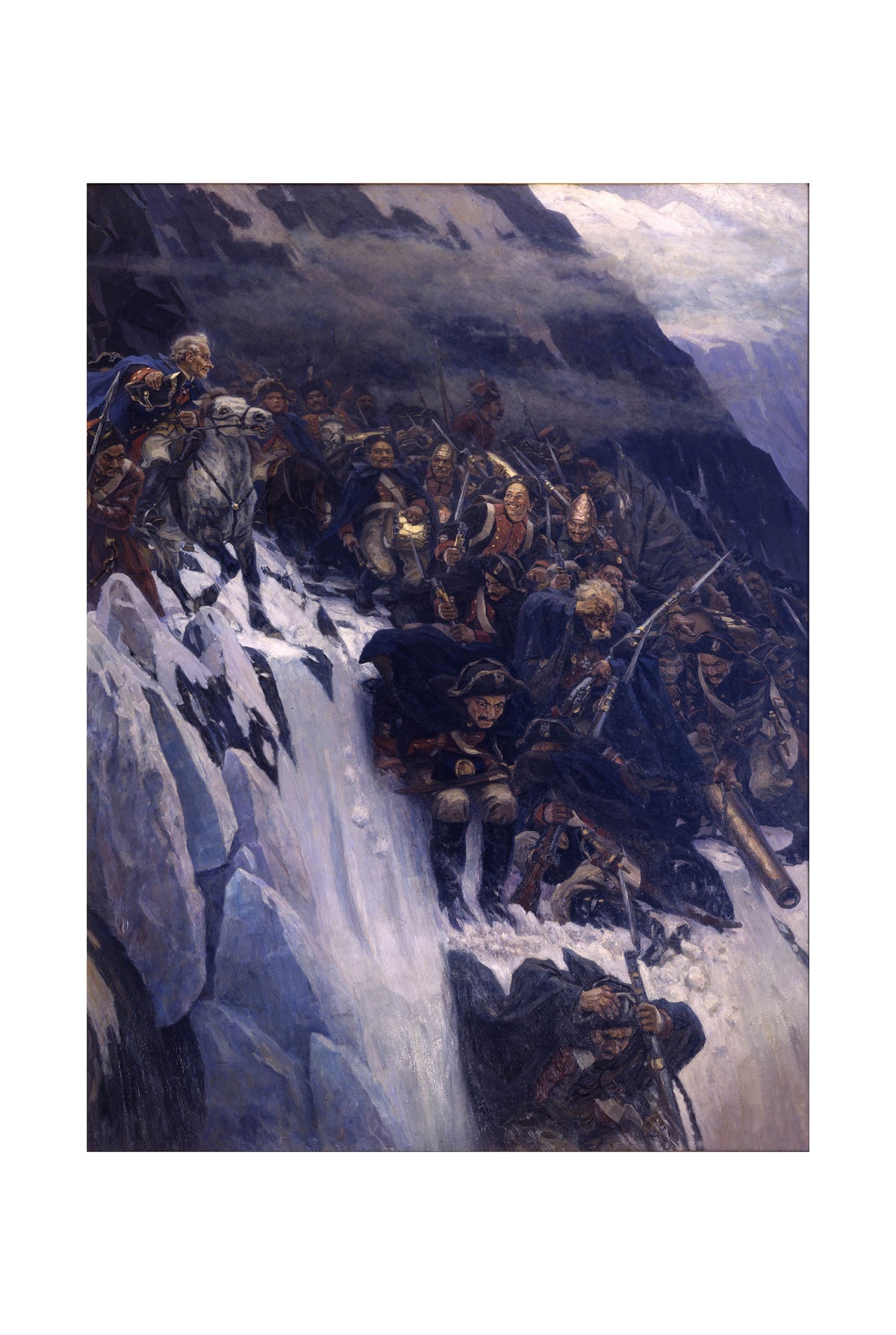 La Traversée des Alpes par l'Armée Russe 1899 - Vassili Sourikov - Campagne de Souvorov - Affiche Peinture Historique
