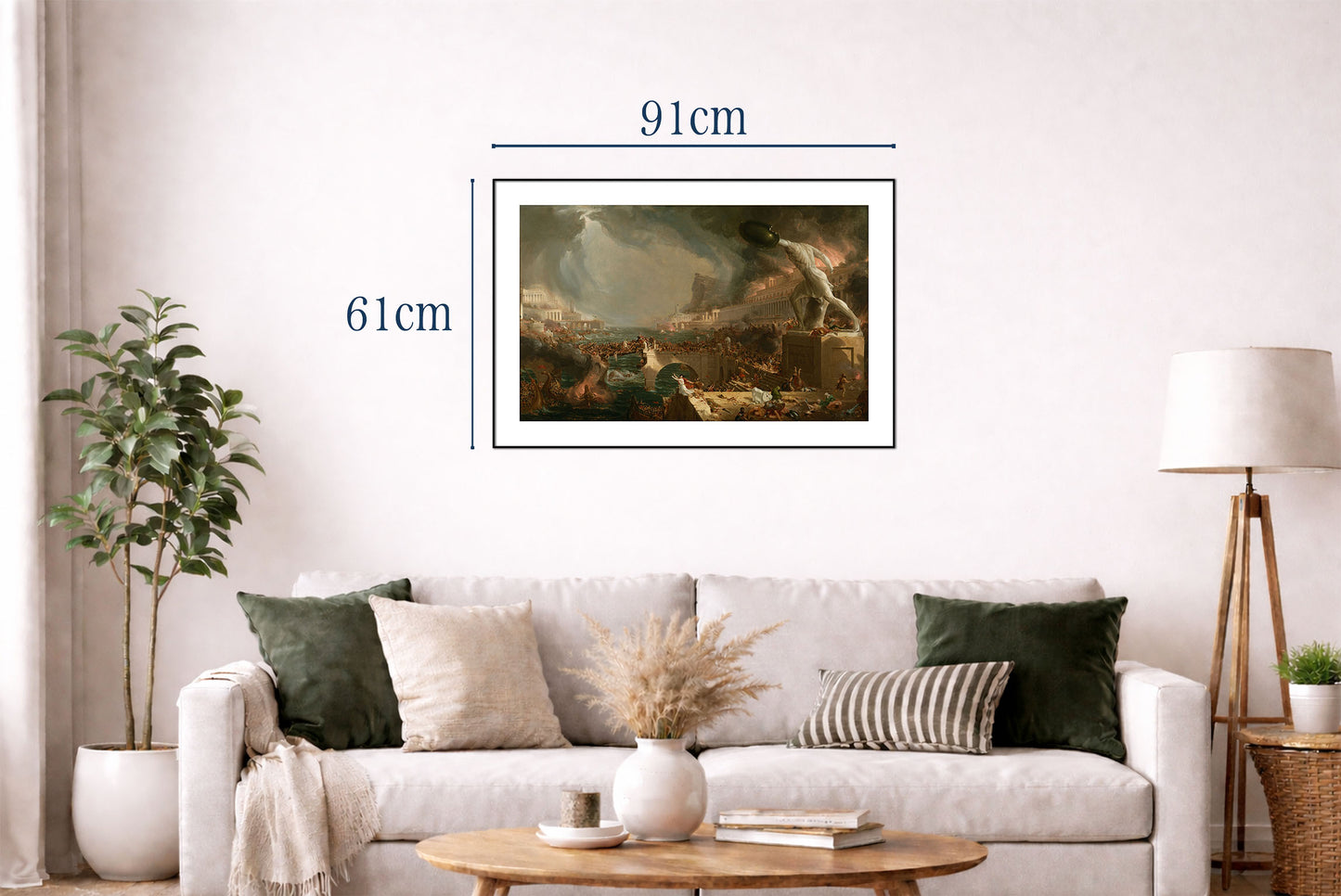 De Loop van het Rijk Vernietiging Poster - Thomas Cole Romantisch Landschap Muurkunst