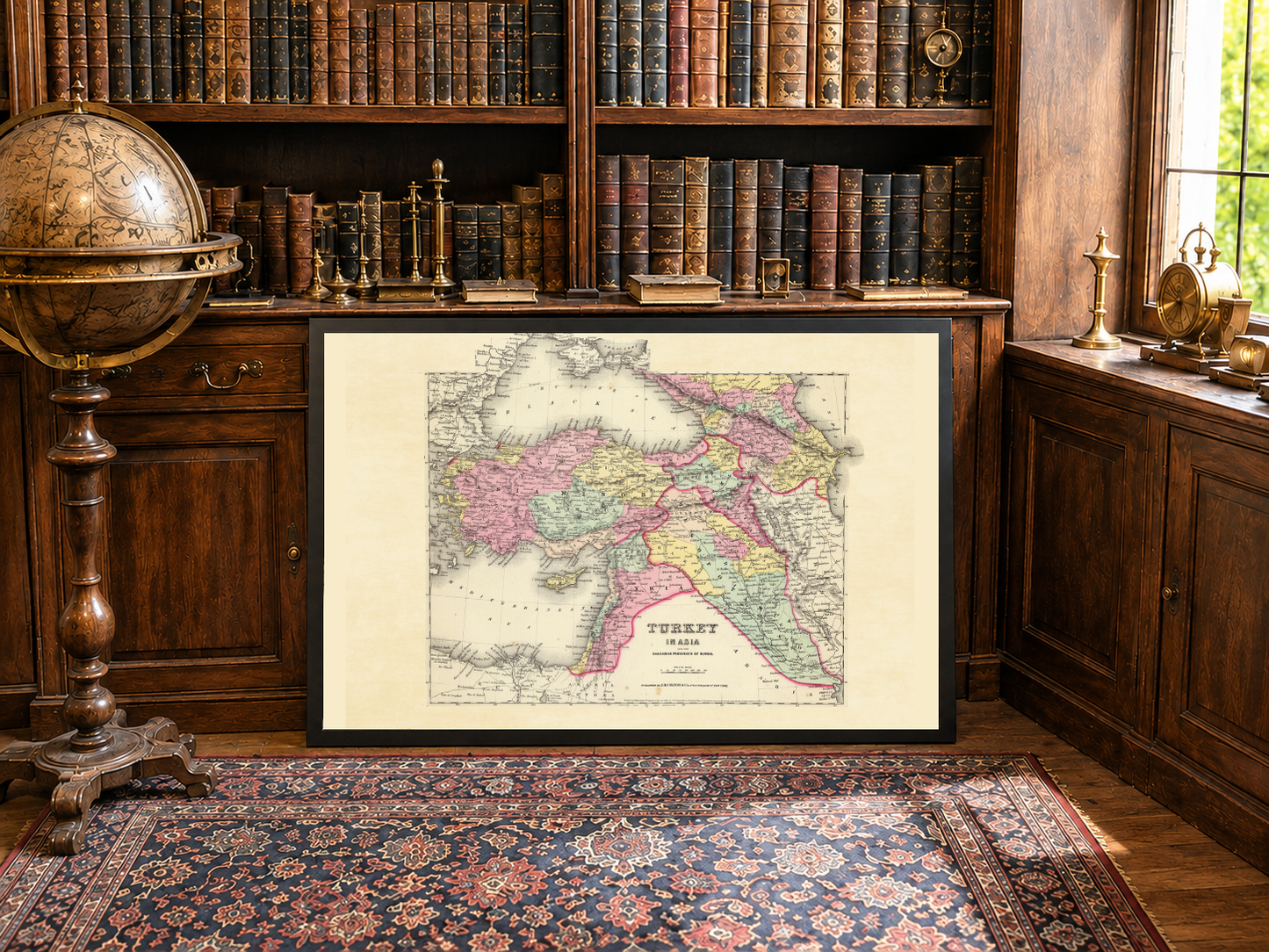 1856 Türkei Asien Kaukasus Kartografie Druck - Vintage-Karte mit detaillierten Grenzen und Geografie