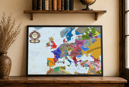 1337 Kaart van Europa aan de vooravond van de Honderdjarige Oorlog