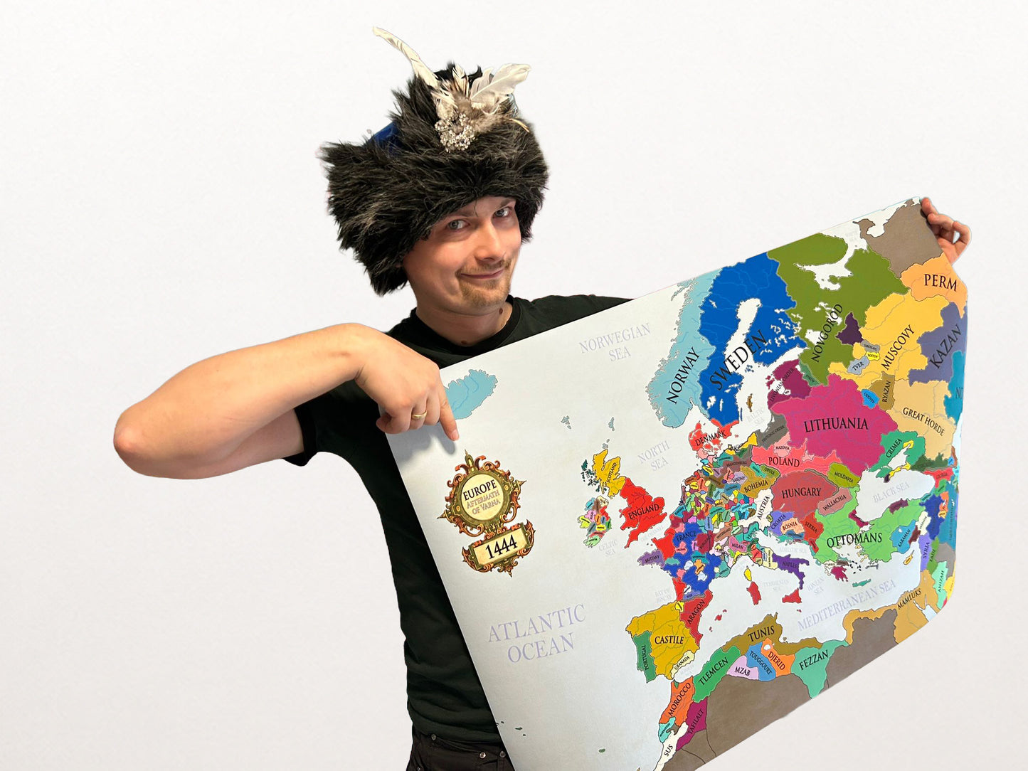 1444 Europa Kaart Print - Post-Varna Middeleeuwse Politieke Kaart