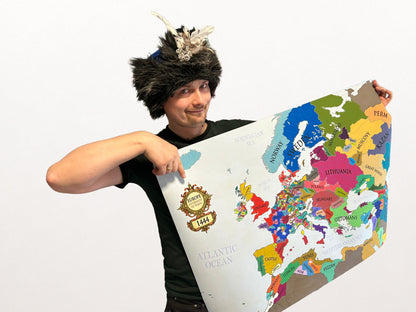 1444 Europa Kaart Print - Post-Varna Middeleeuwse Politieke Kaart