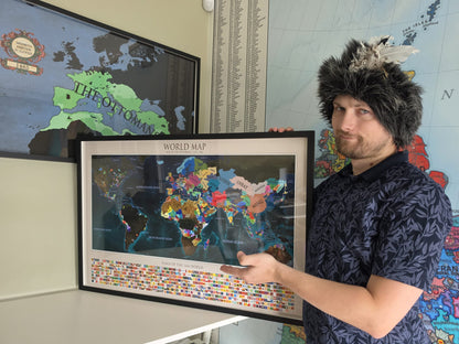 Plakat Mapa Świata 1444 - Historyczna Mapa Polityczna z Flagami