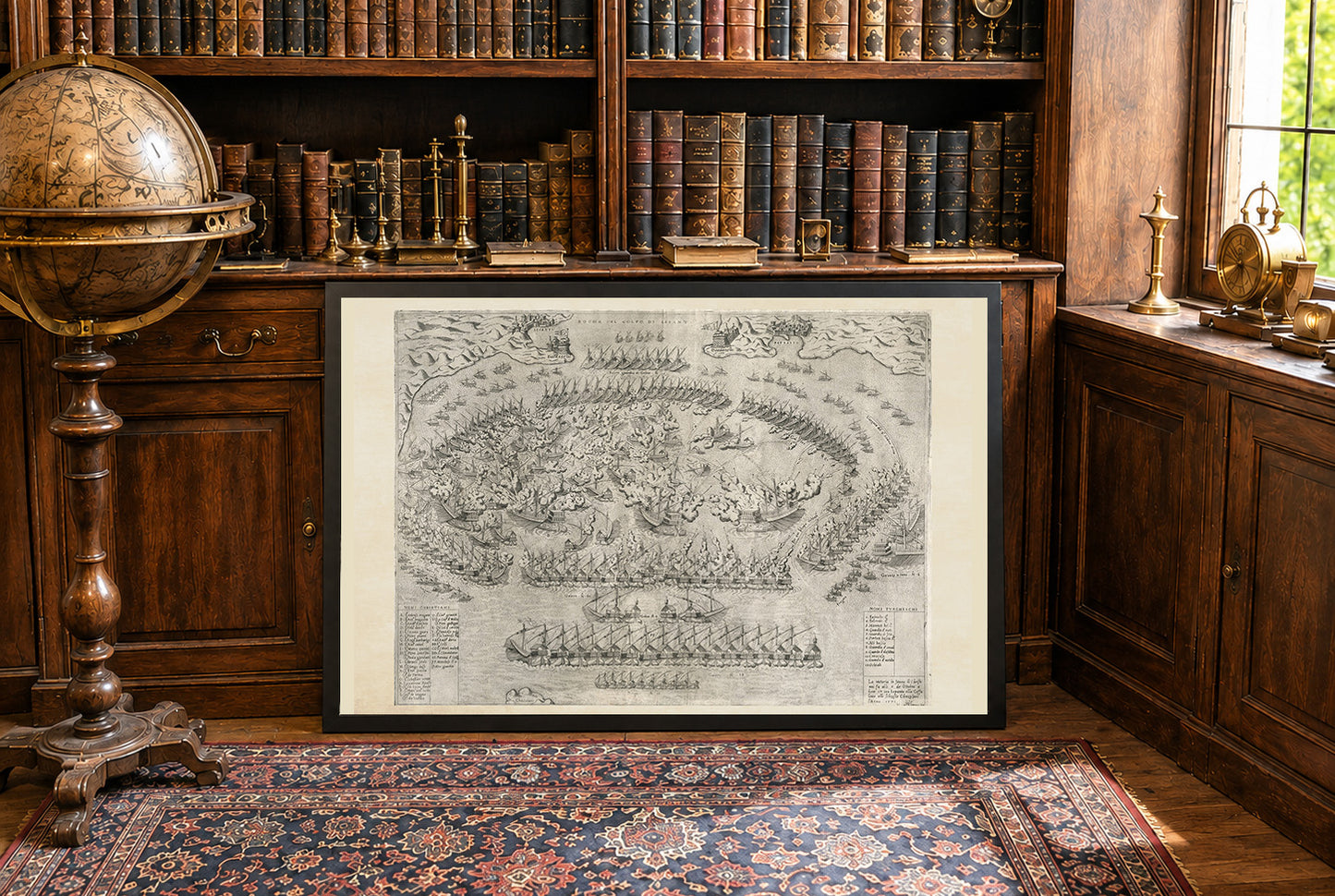 1572 Lepanto Kaart Poster - Historisch Zeeslagplan van de Heilige Liga tegen de Ottomaanse Vloot