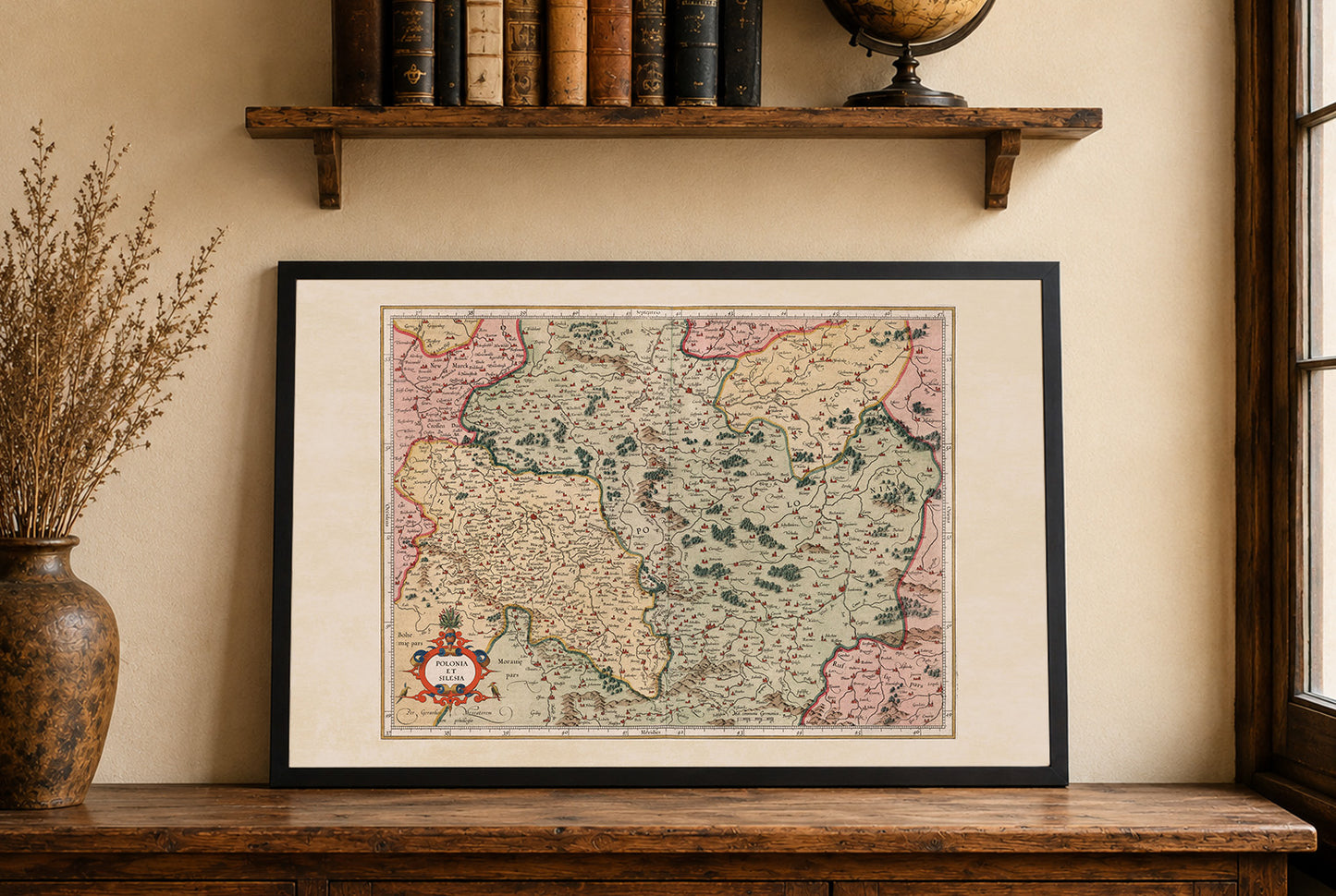 1623 Polonia Et Silesia Kaart - Vintage Atlas Kaart van Polen & Silezië