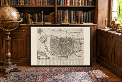 1652 Antwerpen Kartenposter - Stadtplan mit detaillierten Straßen und Befestigungen