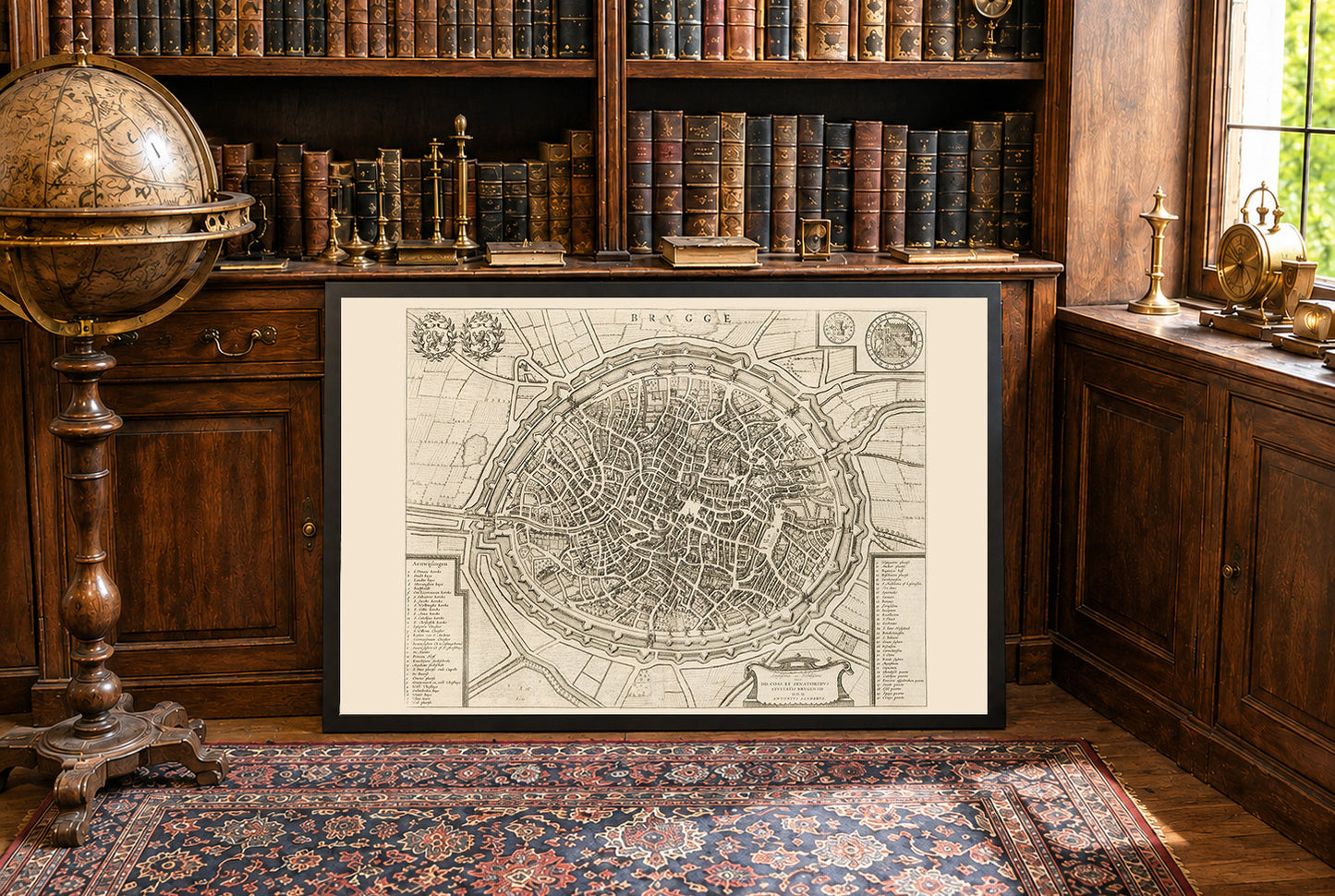1652 Brugge Cartografie Afdruk - Vintage Kaart met Intricate Stadsontwerp
