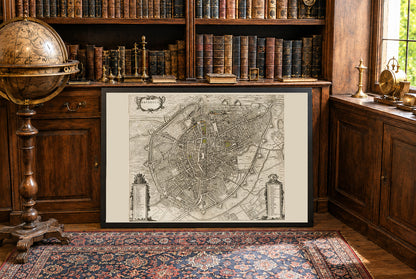 1652 Brussel Kaart - Vintage Stadsatlas Afdruk