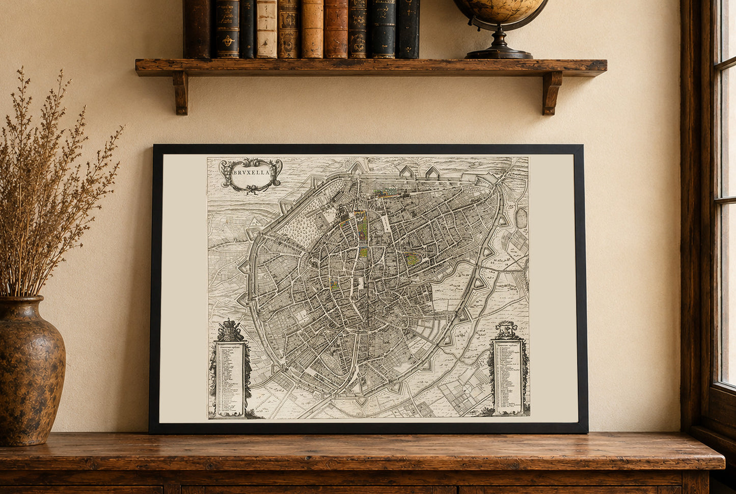 1652 Brussel Kaart - Vintage Stadsatlas Afdruk