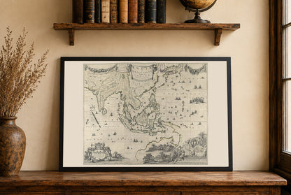 1652 Indien Orientalis Kartografie-Print - Großmaßstäbige Karte von Südostasien