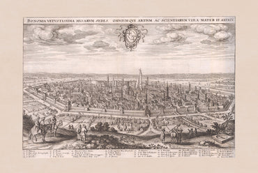 Bolonia 1688 - Mapa histórico de la muralla de la ciudad
