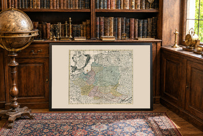 1753 Polish-Lithuanian Commonwealth Historical Wall Map