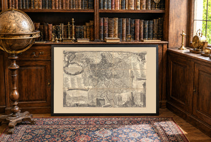 1773 Rome Cartografie Afdruk - Vintage Stadsplan met Precieze Stadsindeling