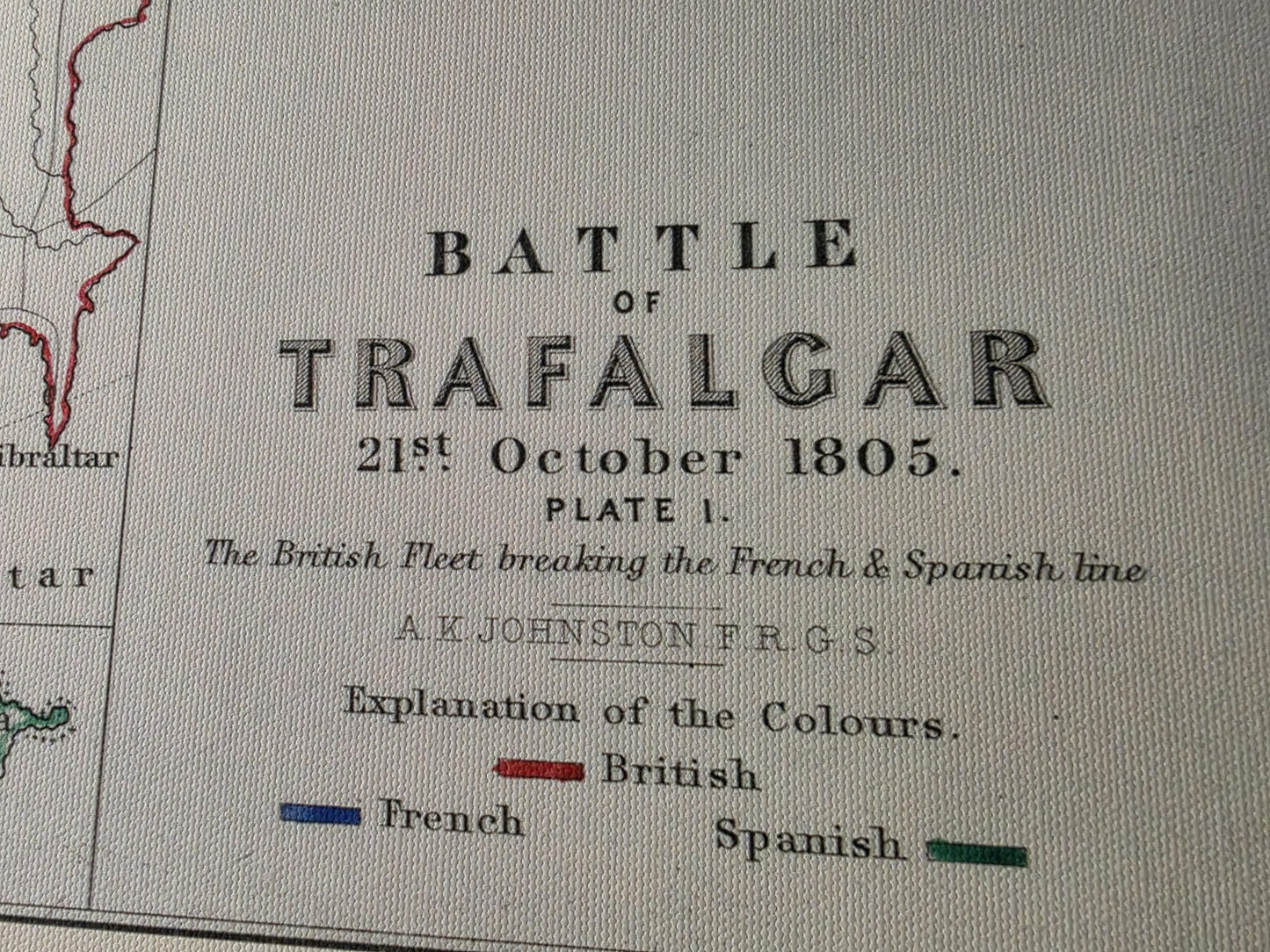 1805 Slag bij Trafalgar Cartografie Afdruk - Historische Marinekaart met Vlootposities