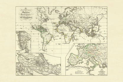1854 Spaans & Portugees Koloniaal Rijk Kaart - Vintage Historische Atlas Print