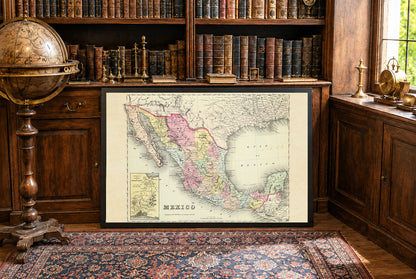 1856 Mexico Cartografie Print - Vintage Kaart met Staatsgrenzen en Regionale Details