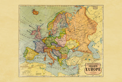 1925 Europa - Historische wandkaart van de tussenoorlogse periode