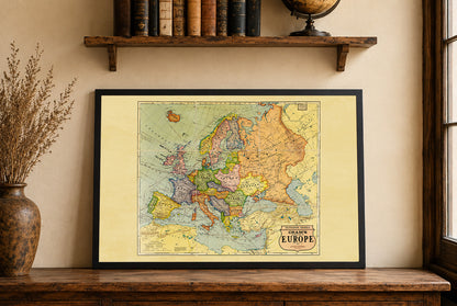 1925 Europa - Historische wandkaart van de tussenoorlogse periode