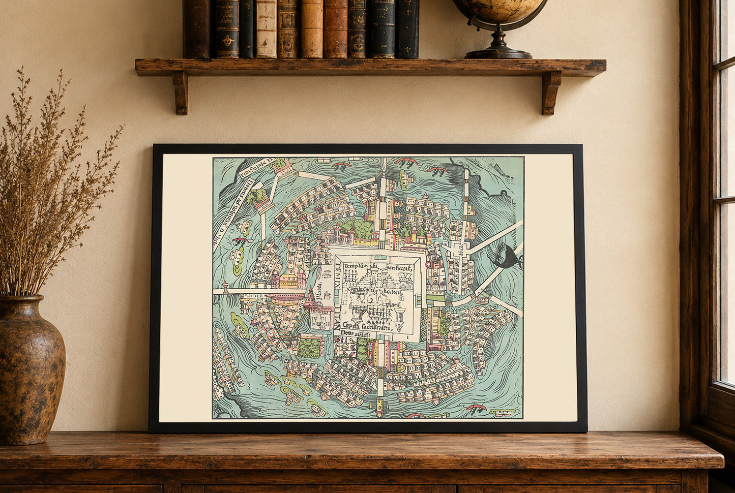 Affiche de la carte de Tenochtitlan de 1935