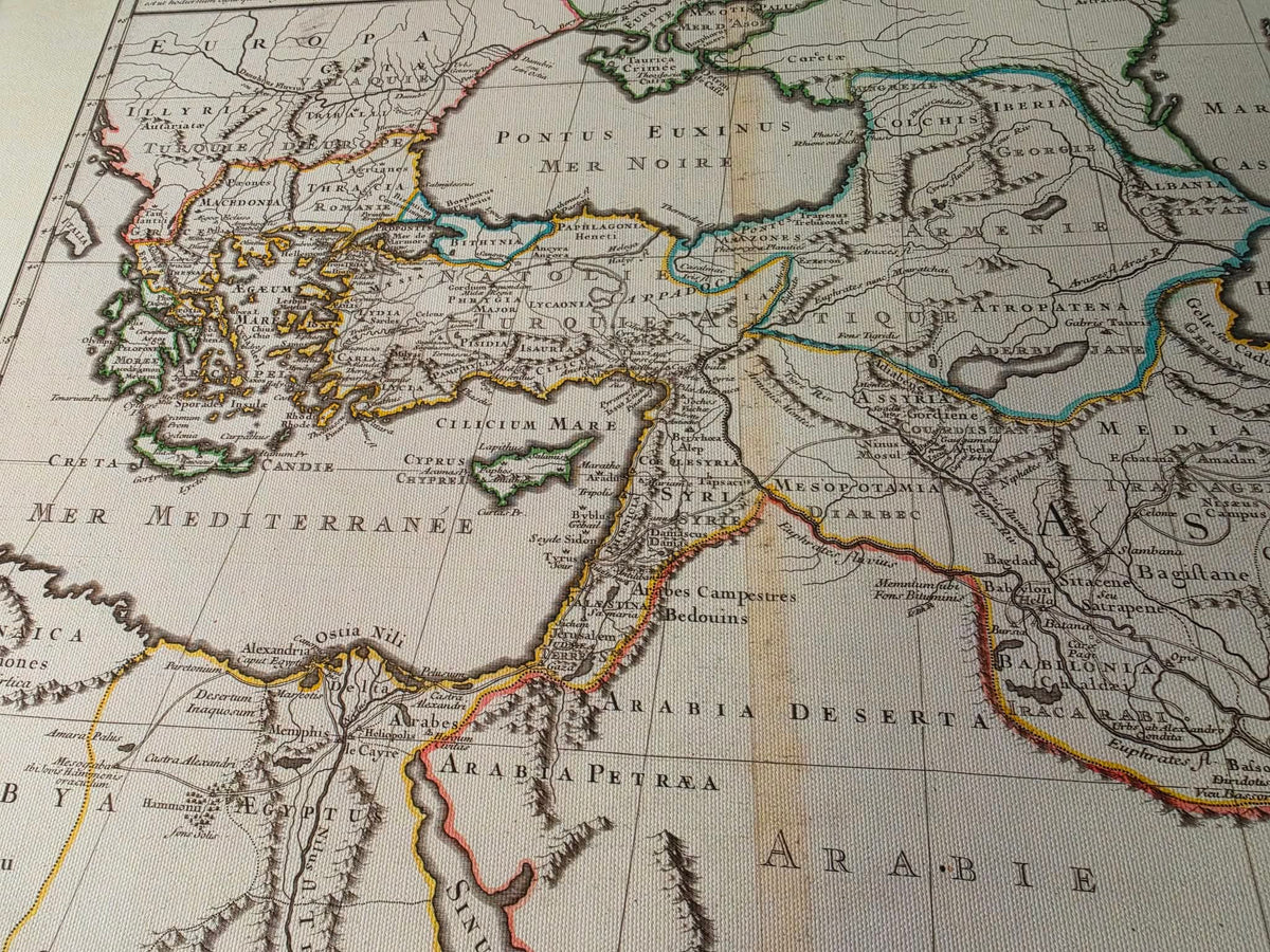 Kaart van het rijk van Alexander de Grote - Illustratie van oude veldtochten en uitbreidende gebieden