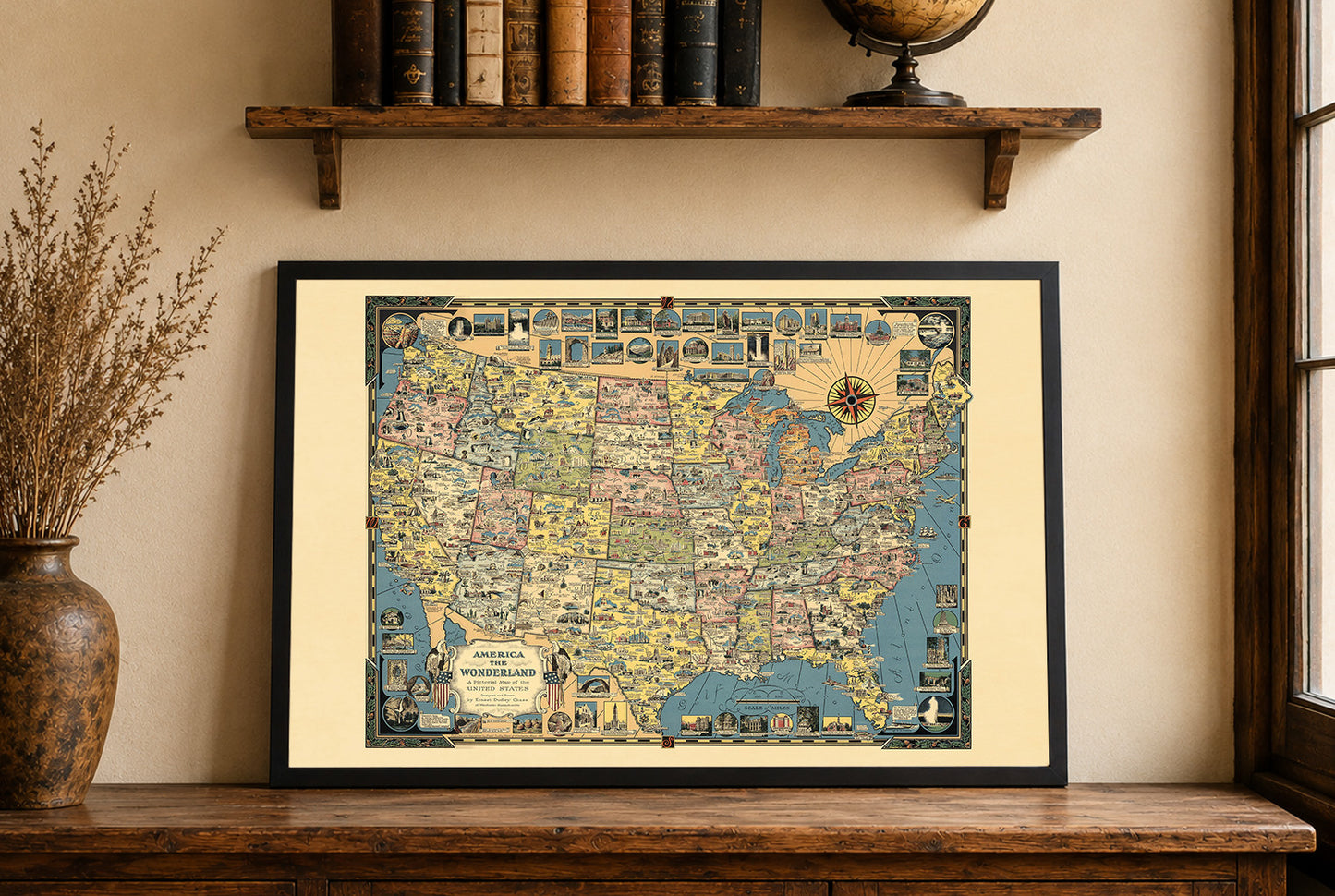 America the Wonderland Kaart Poster (1941) - Vintage VS Picturale Muurkunst