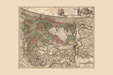 Amsterdam in 1740 - Historische Kaart van de Handelsstad van de Nederlandse Republiek