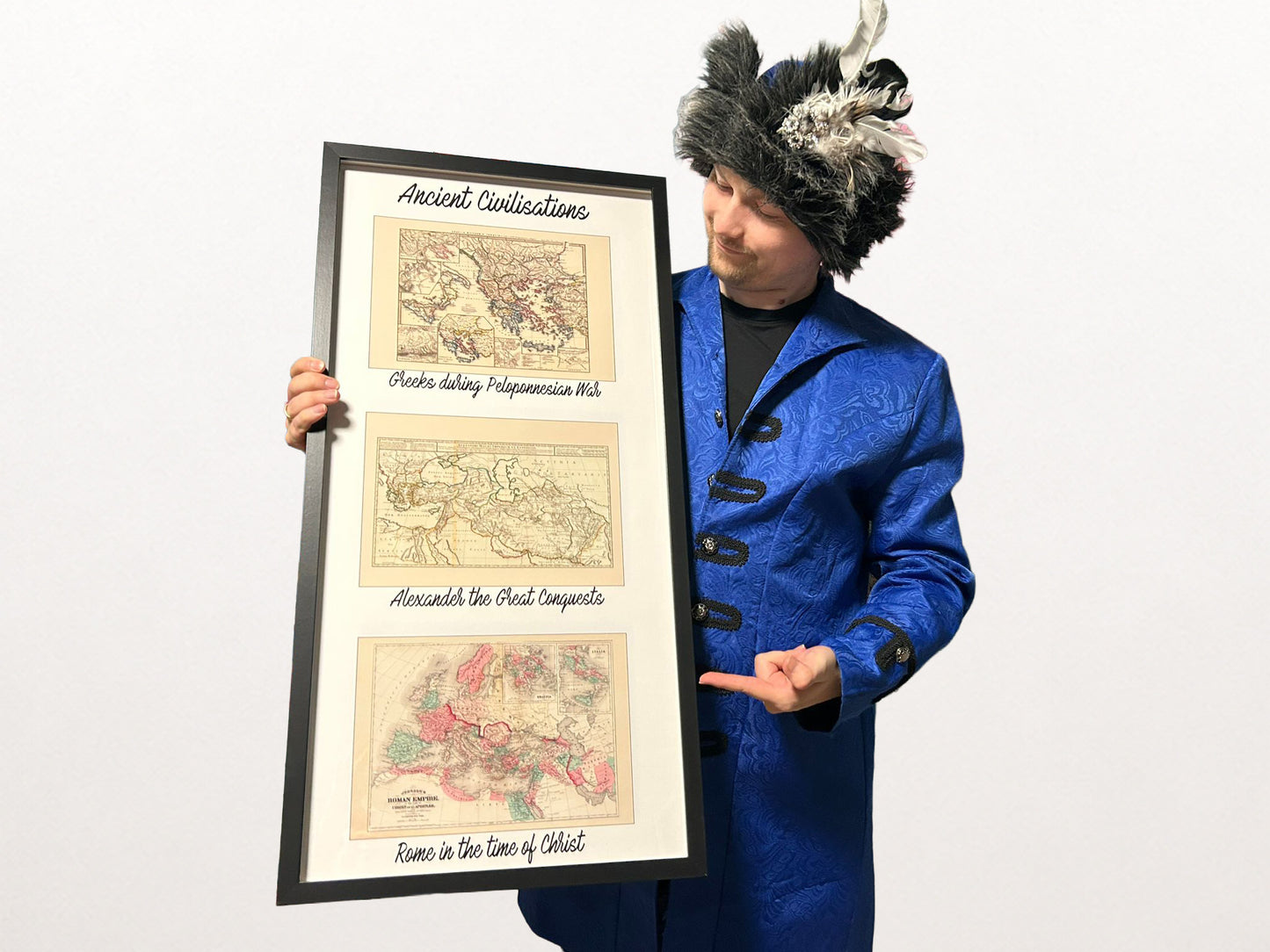 Oude Beschavingen Kaart Poster - Griekenland, Alexander de Grote & Romeins Rijk Muurkunst