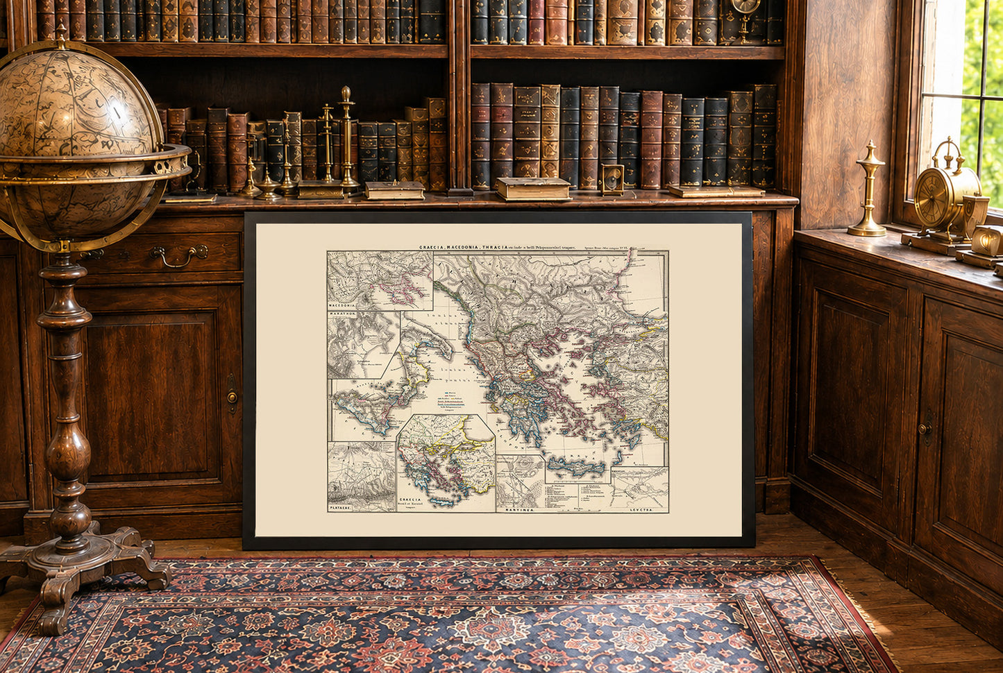 Oud-Griekenland Kaart Poster - Vintage Griekse & Macedonische Historische Atlas Muurkunst