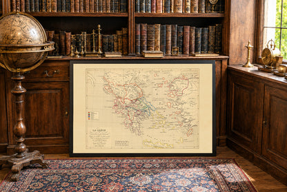 Ancient Greece & Asia Minor 1190 BC - Antoine Philippe Houze 1844 Historical Map Poster