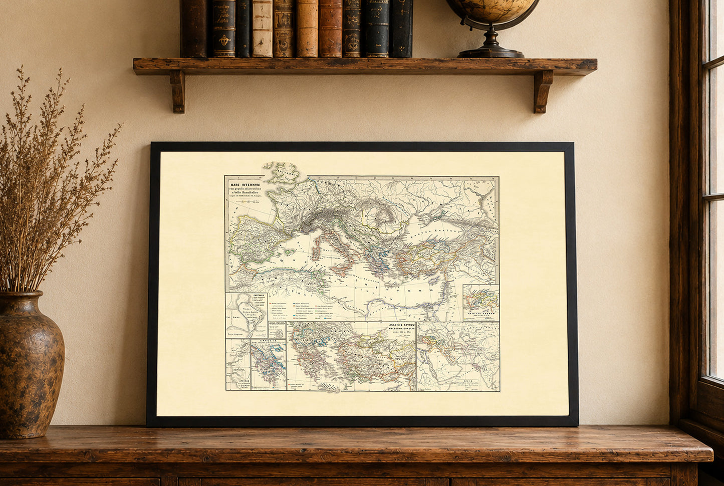 Oud-Mediterrane Kaart Poster - Punische Oorlogen & Mithridates Historische Muurkunst