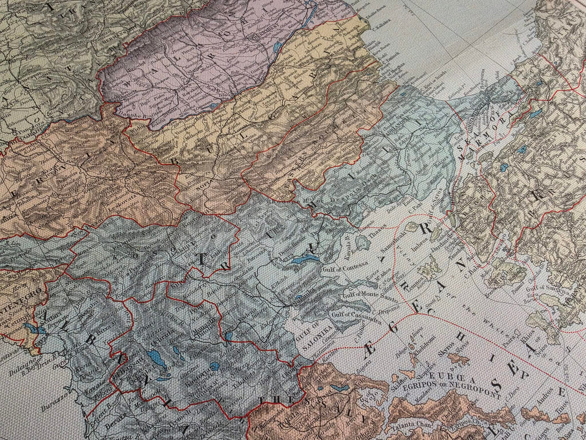 Balkanhalbinsel 1904 - Staaten & Provinzen - Historisches Kartenposter von Edward Stanford