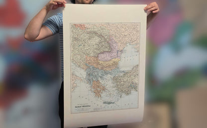 Balkanhalbinsel 1904 - Staaten & Provinzen - Historisches Kartenposter von Edward Stanford