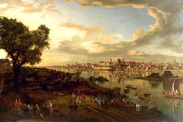Bellotto Uitzicht op Warschau vanaf Praga Poster - Vintage Warschau Stadsgezicht Muurkunst
