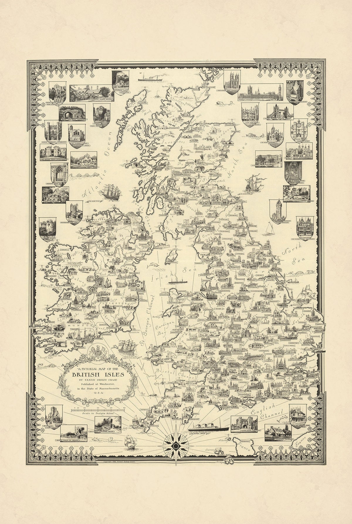 British Isles 1935 – Ernest Dudley Chase Pictorial Map Poster