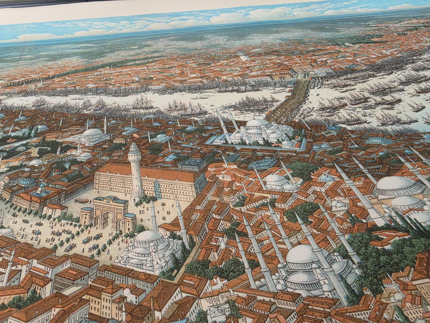 Constantinopel 1896 - Vintage Schilderij van de Ottomaanse Hoofdstad