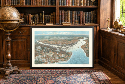 Constantinopel 1896 - Vintage Schilderij van de Ottomaanse Hoofdstad