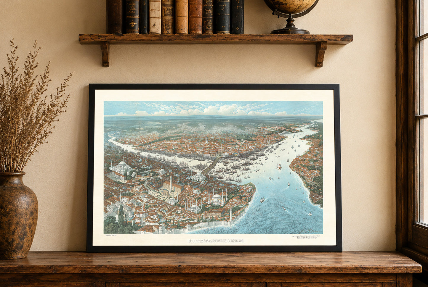 Constantinopel 1896 - Vintage Schilderij van de Ottomaanse Hoofdstad