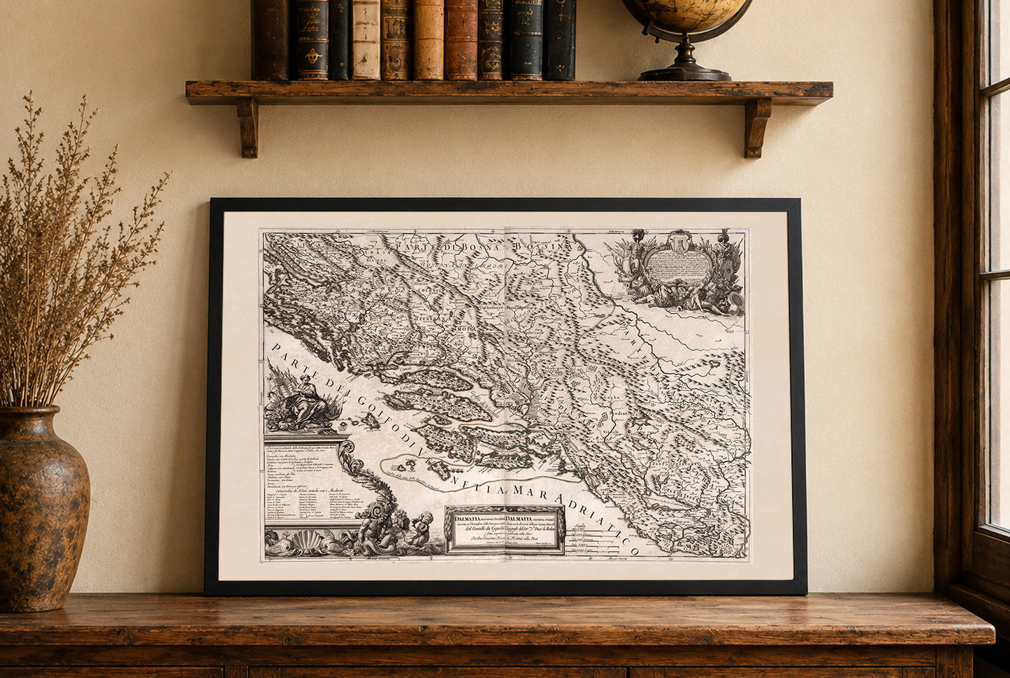 Kaart van de Dalmatische Kust Poster (1689) – Vintage Adriatische Zee Muurkunst