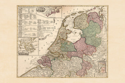 Nederlandse Republiek 1740 - Historische Kaart van Nederland