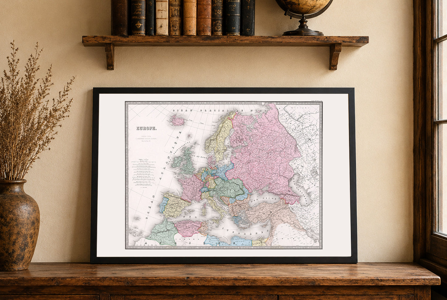 Europa 1862 - Historische Karte während der Nationalismus-Ära