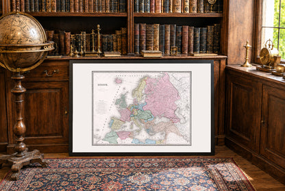 Europa 1862 - Historische Karte während der Nationalismus-Ära