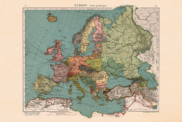 Europa 1921 - Historische kaart na de Eerste Wereldoorlog