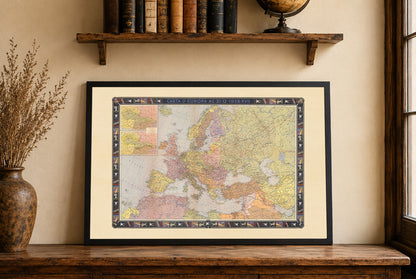 Poster Carte Politique de l'Europe (1938) - Carte Historique de l'Europe Avant la Seconde Guerre mondiale